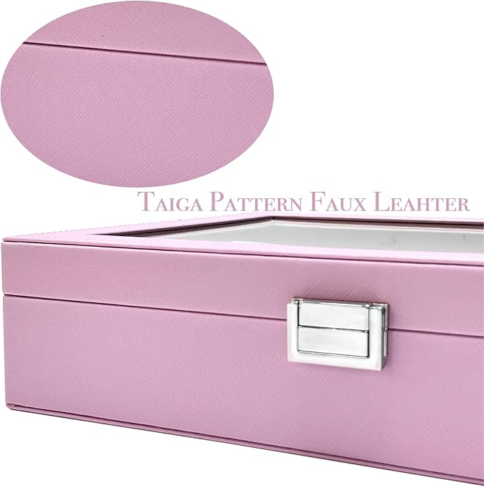 UnionPlus 8-Slots Sunglasses Case Organizer, Eyeglass Glasses Display Holder Collector, Multiple Sunglasses Storage Case, Violet Tulle