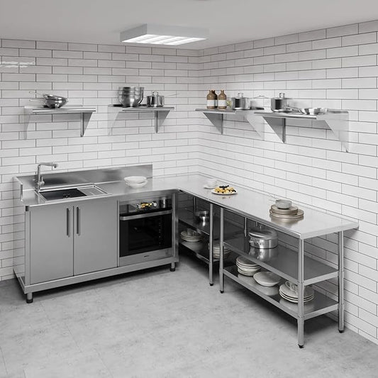 AmGood 30" Long X 14" Deep Stainless Steel Wall Shelf | NSF Certified | Appliance & Equipment Metal Shelving | Kitchen, Restaurant, Garage, Laundry, Utility Room