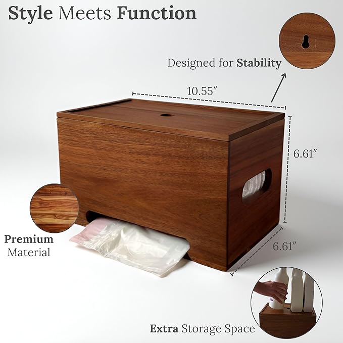 Trash Bag Holder Dispenser – 13-Gallon Storage for Under Sink, Kitchen, and Laundry Room with Wall Mount Option