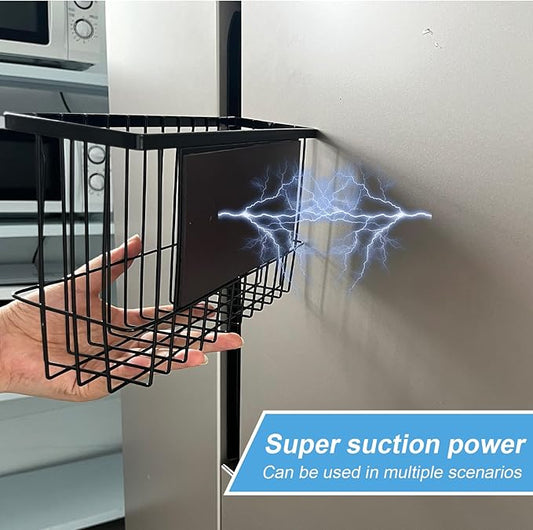 Magnetic Dryer Ball Holder for Laundry Room Dryer Ball Organization, Magnetic Lint Bin for Laundry Room Wool Dryer Ball Organizer, Iron Dryer Ball Container for Laundry Room Storage(Black)