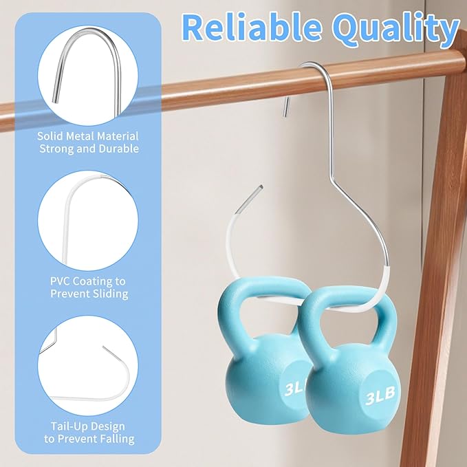 Adanluxe 6 Packs Hat Hangers for Closet, Premium Hat Organizer for Baseball Caps, Cap Rack for Organizers and Storage, Space Saving Hangers Holder 50 Hats and Usable for Belt, Scarf, Tie, Bra, Purse