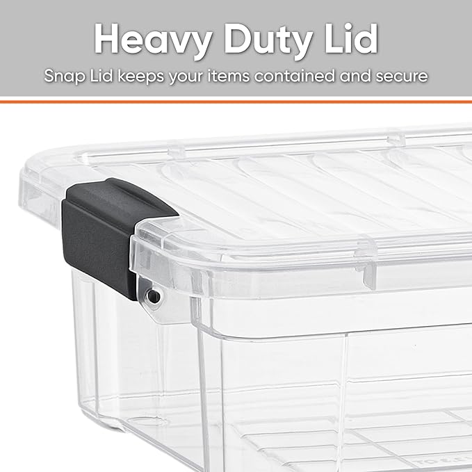 Superio Storage Bins with Lids - Clear Boxes for Organizing, Stackable Plastic Containers - BPA Free, Non-Toxic, Odor Free, Organizer for Home, Office, Dorm(8 Pack, 11 Qt)