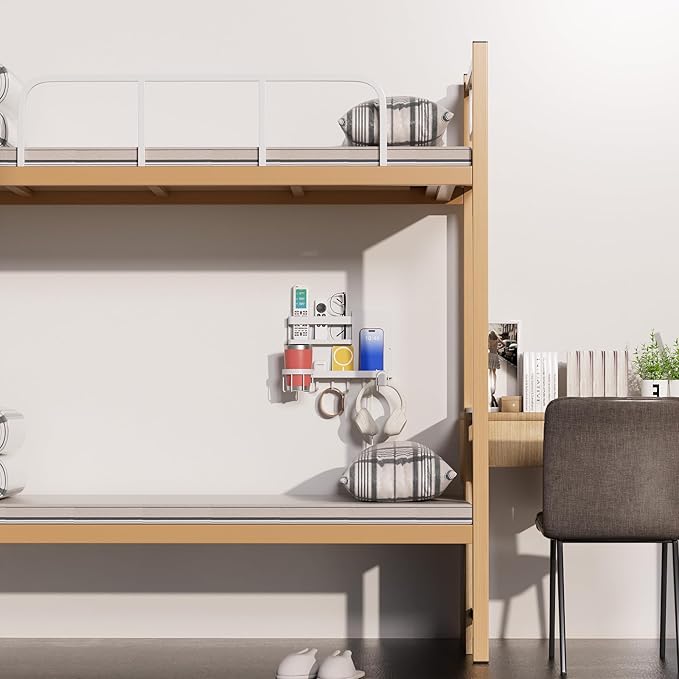 Versatile Bedside Wall Organizer, Floating Bedside Shelves, Wall Mount Essential Accessories for Room Decor, Dorm, Makeup Organizer, Remote Control Holder,Night Stand