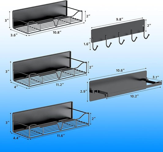 DmGoJZkV 5PCS Washing Machine Storage Rack with Hooks and Hangers, Refrigerator, Washing Machine, Microwave, and Barbecue Grill Warehouse Storage Rack