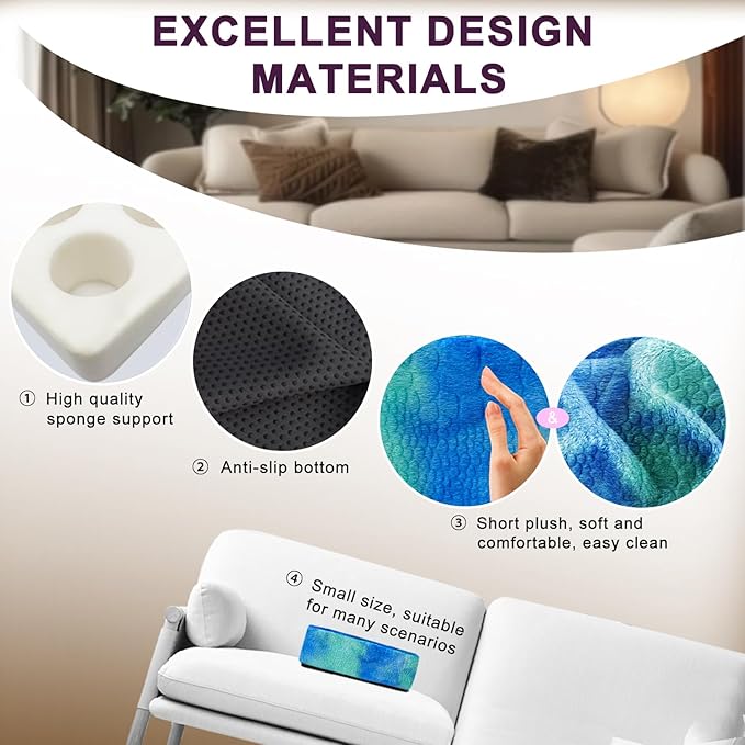 Couch Cup Holder Pillow, 5 Hole Couch Drink Holder! Keep Drinks Hand Side and Keep Temp, Prevent Spills and Use Anywhere. Cup Holder for Couch, Bed, Camping, RV, Car, Beach. Blue