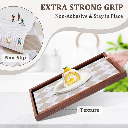 Beige Shelf Liner for Kitchen Cabinets 12" x 240" Non-Adhesive Non-Slip Drawer Liners for Dresser, Waterproof Washable Paper, Durable Protector Mat for Pantry Shelves Cupboards