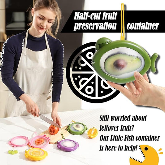 Erehere Avocado Saver, Onion Storage Container Set of 4, Reusable Fridge Bin for Garlic, Lemons, Potatoes, Food Fresh Keeper & Organizer