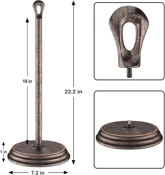 Toilet Paper Holder with Rustproof, Metal Free Standing Toilet Paper Stand Storage for Bathroom, Tissue Paper Roll Holder for Bathroom Accessories (Oil Rubbed Bronze)