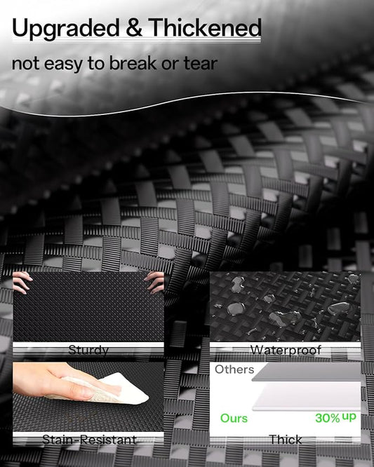 Shelf and Drawer Liner for Kitchen Cabinet, Non-Adhesive 24in x 120in Waterproof Contact Paper Refrigerator Liners Thickened Durable EVA Material Non Slip Mat for Dresser Cupboard Pantry Protector