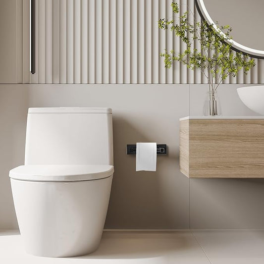 Ruacq Toilet Paper Holder Oil Rubbed Bronze-Toilet Paper Holder Wall Mount Double Post Pivoting Square-Toilet Tissue Roll Holder Rustproof Stainless Steel