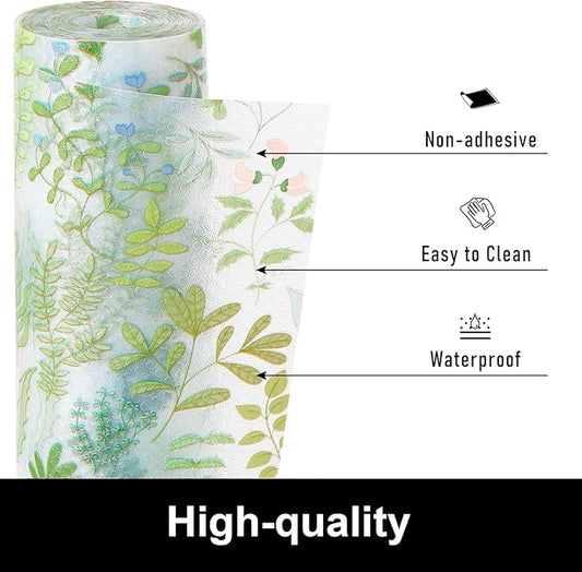 Cooyes Shelf Liner Drawer Liners, Shelf Liners for Kitchen Cabinets, Non-Adhesive Cabinet Liner, EVA Waterproof Non-Slip Refrigerator Liners for Kitchen Drawers(11.8" W x 118" L)