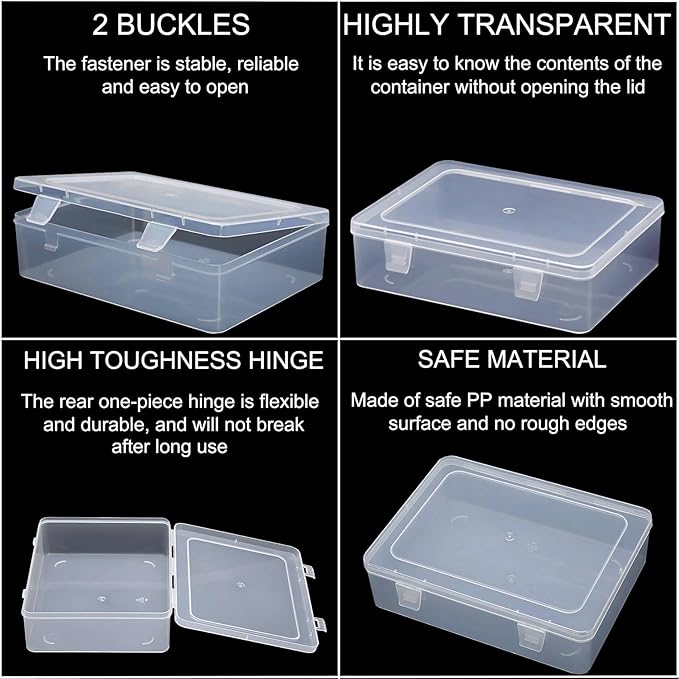Bead Organizer Box, 90pcs Small Clear Plastic Storage Containers, Craft Storage Box Features Hinged Lid and Labels, Mini Boxes for Bracelets, Jewelry, Diamonds, Clay Beads, Screws, Seeds, Small Parts