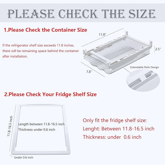 Refrigerator Organizer Bins - Large Capacity Egg Holder Tray for Refrigerator, Clear Plastic Container Drawer for Egg, Home Essentials Organization and Storage Box