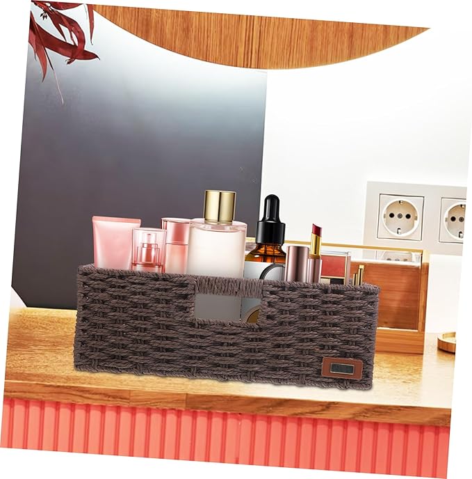 Rustic Woven Storage Baskets Decorative Basket for Shelves for Office Kitchen