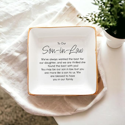 Son In Law Gift Ring Dish, Future Son Gift, Son in law Wedding Gift, New Son Gift, Son in law Present Christmas Gift, Future Son in law gift, Son in Law Present, Son in Law Birthday Gift, Groom Gift