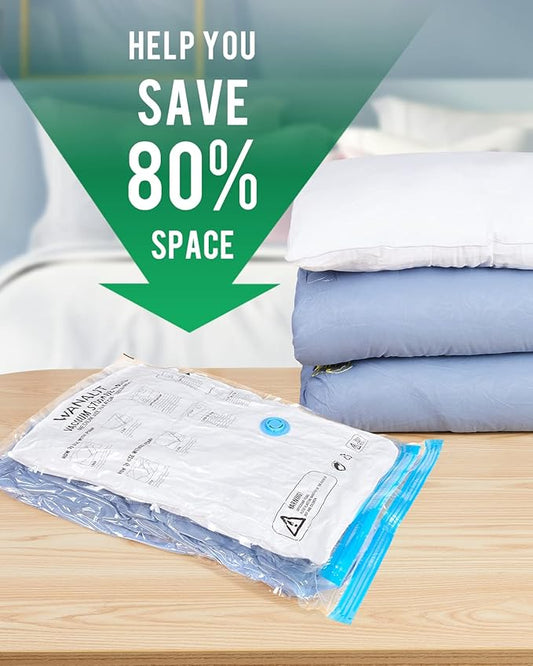 WANALIT Vacuum Storage Bags with Electric Pump, 10 Pack Jumbo Size(40"x28") Reusable Compression Space Saving Bag for Clothes, Bedding, Mattress, Blankets, Pillows, Comforters, Travel, White