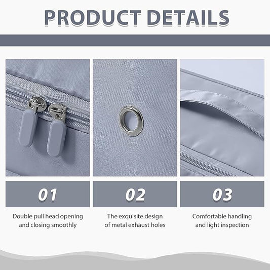 Ultra Space Saving Self Compression Organizer,Storage Bags,Heavy Duty Moving Bags,Storage Tote for Space Saving, Self Compression Moving Organizer Bags for Comforters,Clothes (Blue, XL (54*42*60CM)