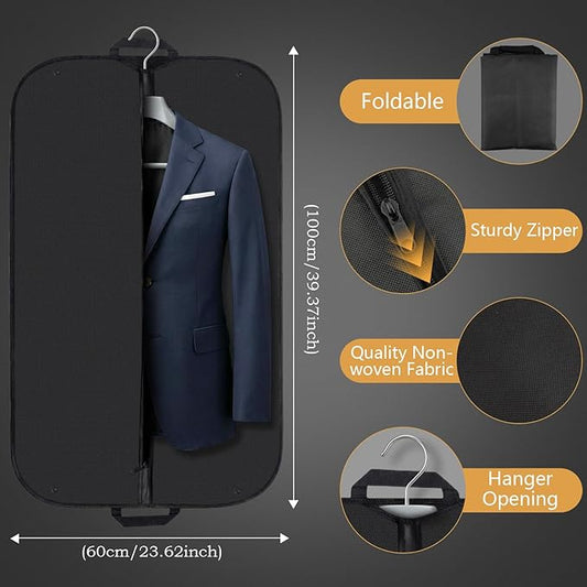 40" Breathable Garment Bag, Suit Covers, Travel Carrier Bag with Handles, Foldover