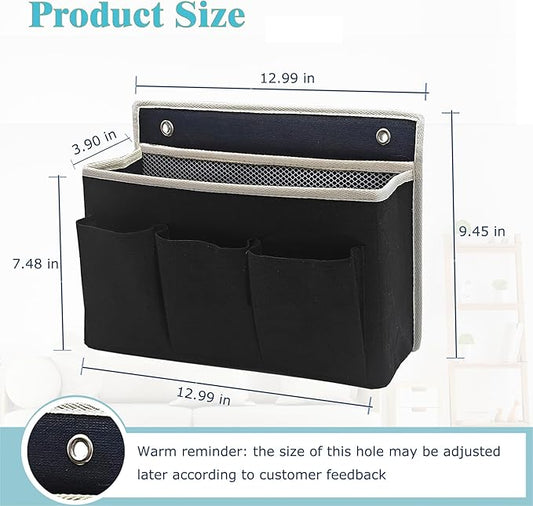 Wall Hanging Organizer Bag/Hanging Baskets with Large Mesh Compartment & 3 Pockets,Over the Door Organizer Space Saving Storage for Bedroom,RV Camper, Closet (Black-1pack)