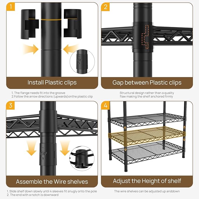 Coat Rack Clothes Wardrobe:Closet Organizer and Storage Clothing Garment Rack with Shelves Heavy Duty for Hanging Clothes Portable Adjustable Black 15.8" Dx(70-88.5)" Wx76.5 H