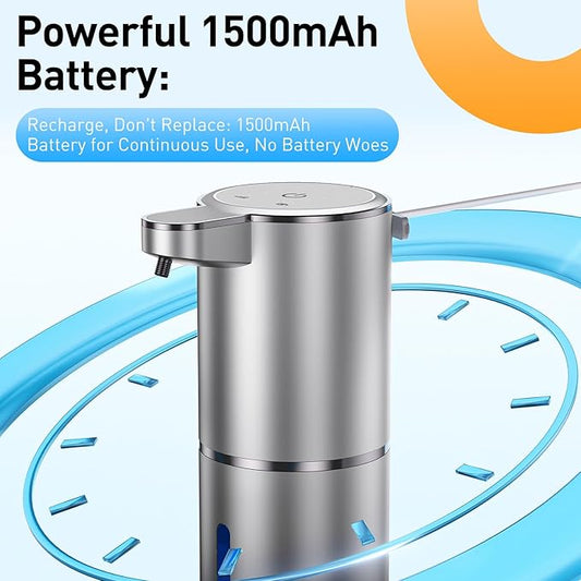 Fantictas Automatic Soap Dispenser Touchless Automatic Liquid Soap Dispenser 4 Adjustable 1500mAh Soap Dispensing Levels Wall Mount for Kitchen and Bathroom