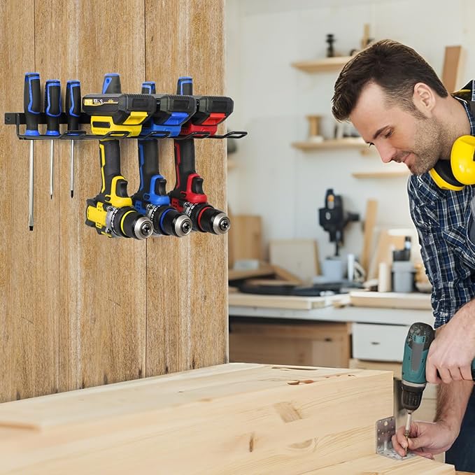 reliahom Power Tool Organizer, Cordless Drill Holder Wall Mount, Garage Tool Storage Rack, Heavy Duty Tool Rack for Garage and Workshop, Quick Installation in Minutes, 1 Pack