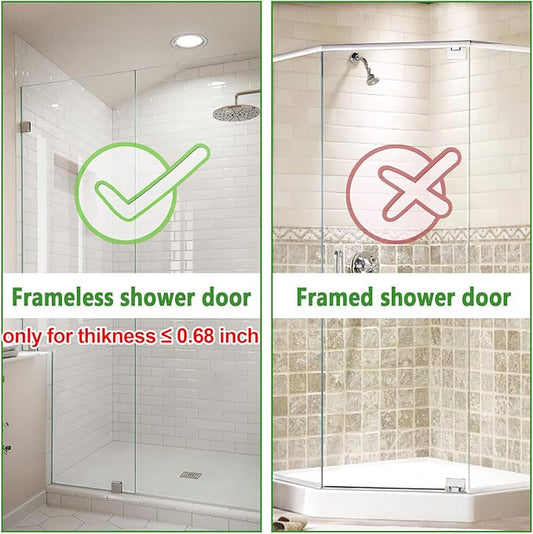 Cerbonny Shower Door Hooks, 2 Pack Double Towel Hooks for Bathroom Frameless Glass Shower Door, Heavy Duty Stainless Steel Bathroom Hanger Without Perforation,Black