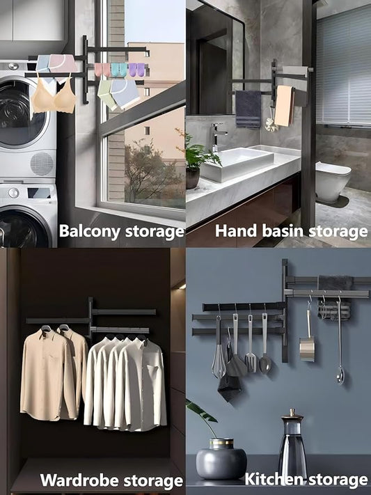 Rotating Towel Rack BSELUTNGY - Durable Space Saving Towel Racks for Bathroom Outdoor for Pool Over The Door Towel Rack Ideal for Balconies Cabinets Kitchens Perfect for Any Decor Style