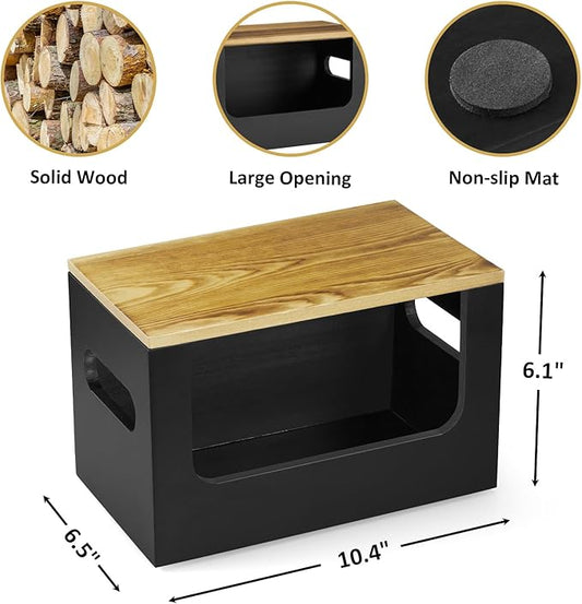 Trash Bag Dispenser,Wood Garbage Bag Dispenser,Stackable Trash Bag Holder,Under Sink for Kitchen, Pantry, Laundry Room, Cabinet Organizer and Storage