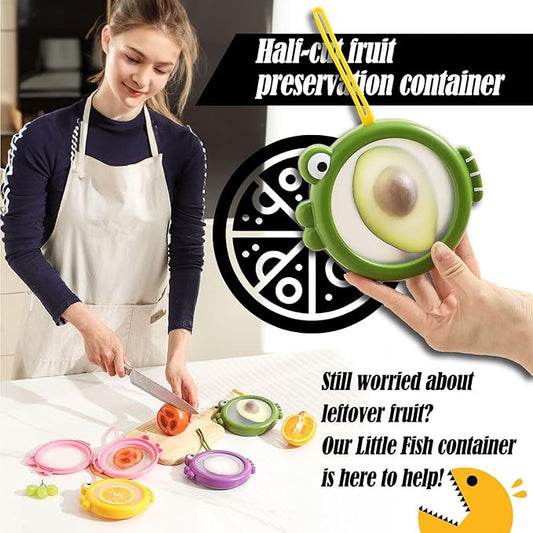 Erehere 4-Piece Airtight Food Storage Containers Set – Avocado Saver, Onion Keeper, Silicone Kitchen Organizers for Fridge, Reusable & Leak-Proof to Lock in Freshness