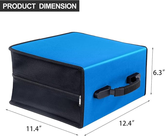 CD/DVD Case Binder, 400 Capacity CD/DVD Disc Case Booklet Album Box (Black Binder, Blue)