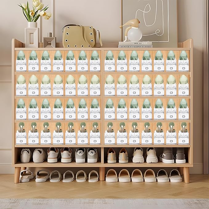 Clear Shoe Slot Organizer, 8 Pack Adjustable Shoe Slots Organizer for Closet Clear Shoe Stackers Shoe Rack Holder Shoe Space Savers for a Pair of Shoes