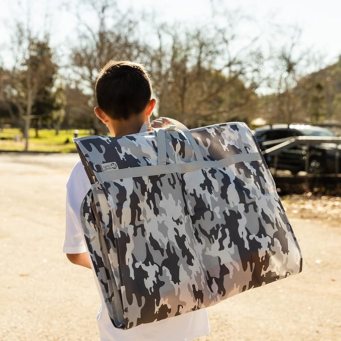Waterproof Hanging Garment Bag 40 inch Clothes Bag with Gusset, 5 Pockets & Side Zip for Dance Costumes, Sports, Skating, Theatre, Beauty Pageants, Cheer & More by Kendall Country, Camo Grey