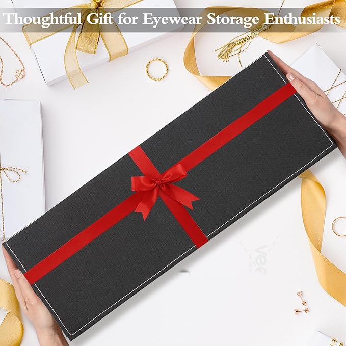Baojulong 8-Slot Eyeglass Case Organizer - Stylish Storage for Sunglasses & Glasses, Ideal for Home Use & Eyewear Collectors