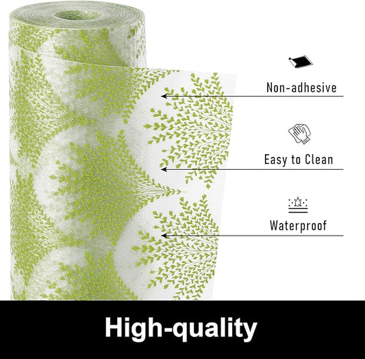 Cooyes Shelf Liners for Kitchen Cabinets, Refrigerator Liners Waterproof & Oil-Proof Kitchen Cupboard Liner Drawer Mats EVA Material Non Adhesive Fridge Liner for Shelves(23.6" W x 118" L)