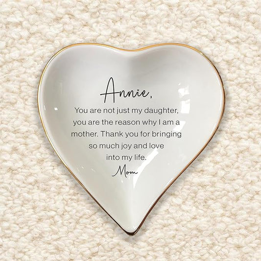 HatafaFurni To My Daughter, Bride in Law Ring Dish, Women Jewelry Tray, Birthday & In Law Gifts, Son Trinket Tray for Men & Women
