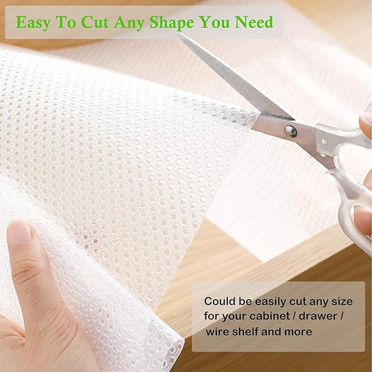Cabinet Liners Non Slip Waterproof Clear Kitchen Drawer Shelf Liner 12 Inch X 20 FT Non Adhesive Mat for Fridge, Dresser, Wire Shelf, Toolbox, Cupboard, Pantry, Storage and Desk