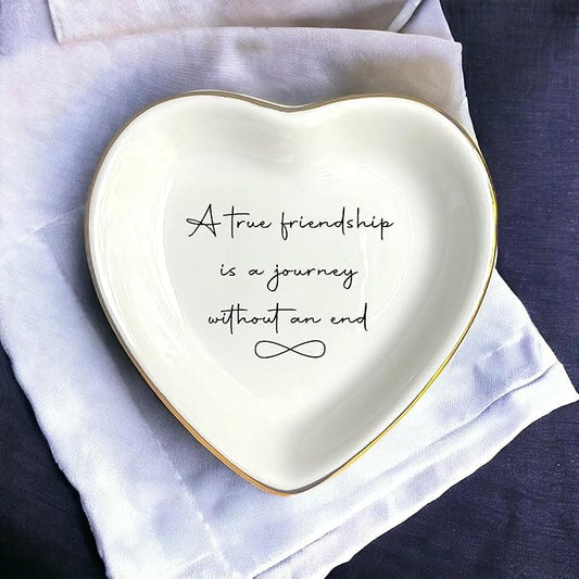 True Friendship Is A Journey Without An End Ring Dish, Friends Jewelry Dish, Thank You Gift, Bridesmaids Gift, Friendship Gift, Bestie Gift, Best Friend Gift, Friend Birthday Gift, Sisters Gifts