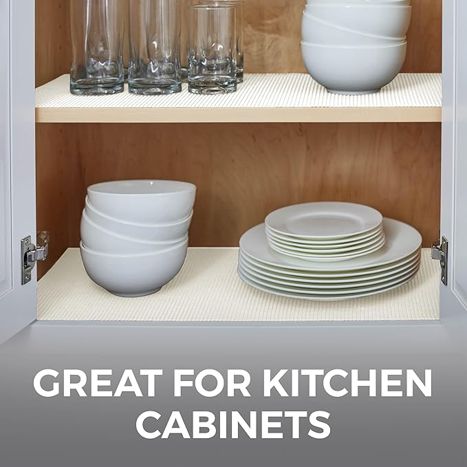 HOME GENIE Shelf Drawer and Cabinet Liner, Durable with Strong Grip, 20 in x 20 FT, Non Adhesive Liners Protect Kitchen Cabinets and Cupboard, Bathroom Drawers and Shelves, Desks, Pure White