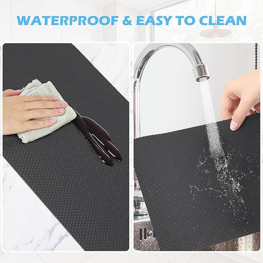 Drawer Liners, Waterproof Shelf Liner, Anti-Slip Non-Adhesive BPA Free Kitchen Cupboard Cabinet Liner Refridge Fridge Mats Sink Protector Strong Durable for Home (Grey/11.8in x 20Ft)