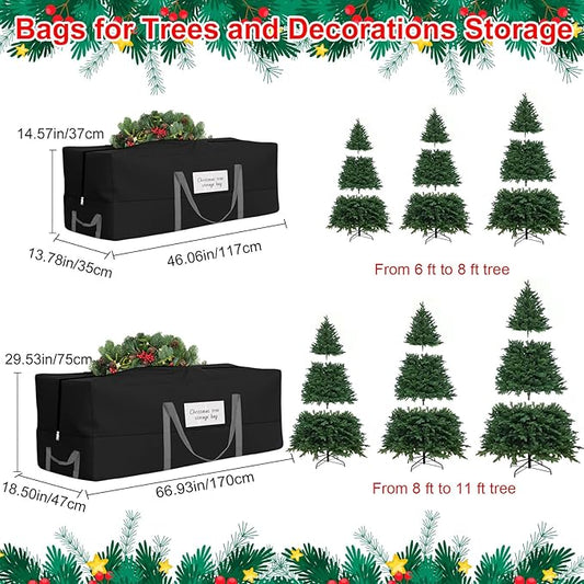 Christmas Tree Storage Bag, Fits Up 10 Ft Tall Artificial Trees, Heavy-Duty 600D Oxford Tree Bag with Reinforced Handles Zipper Clear Pocket, Storage Bags for Moving Items, Clothing, Outdoor, Bedding