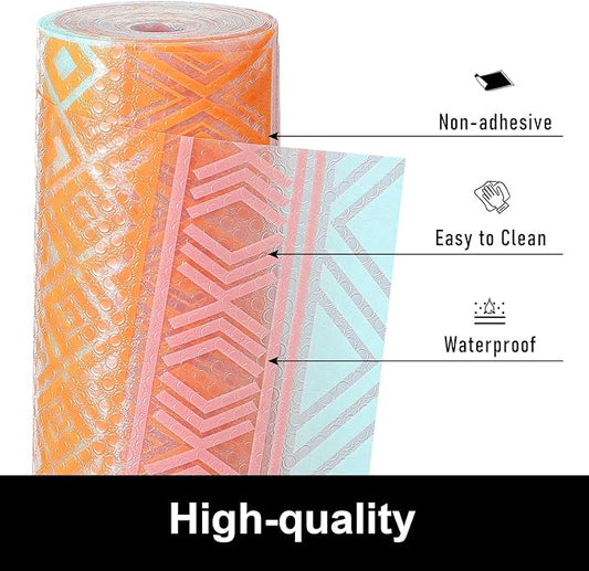 Cooyes Drawer and Shelf Liner, Non-Adhesive Shelf Liners for Kitchen Cabinets, Thick Strong Grip Mats for Desk, Shelves, Bathroom Drawers, Fridge, Cabinet Protection(23.6" W x 118" L)