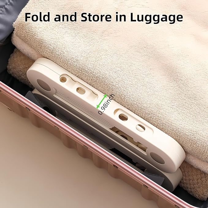 Folding Clothes Drying Rack - Portable Collapsible with Hook - Travel Essentials for Cruise Ship, RV, Hotel & Small Room