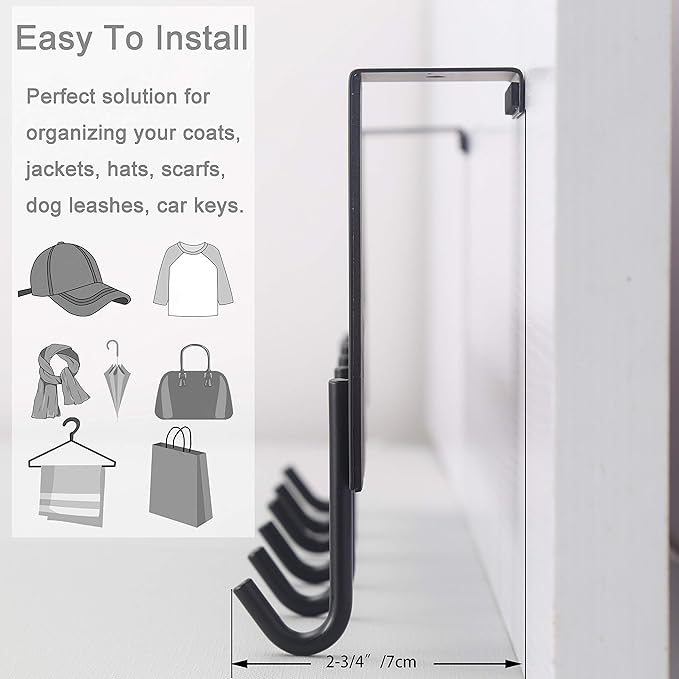 WEBI Over The Door Hooks for Hanging,Door Hanger,Over Door Towel Rack,Door Coat Rack for Towels,Hats,Back of Bathroom,Bronze,2 Packs