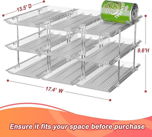 Ynelyase Can Storage Organizer Pantry and Canned Food Holders for Soup Can Goods Dispenser with Rack Clear 9-Pack