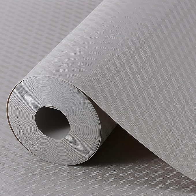 Light Gray Shelf Liners for Kitchen Cabinets Refrigerator Liners Waterproof & Oil-Proof Kitchen Cupboard Liner Drawer Mats EVA Material Non Adhesive Fridge Liner for Shelves 23.6 x 393.7 Inches