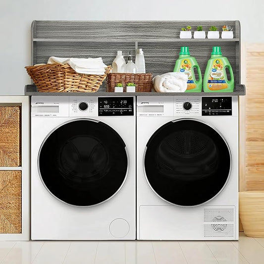 Royxen Laundry Countertop with 20“ Shelf Universal Fit, Washer and Dryer Countertop with Storage Space, Eucalyptus