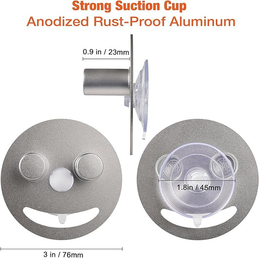 Smiley face sponge holder, kitchen Sink Caddy Organizer with Suction cup,Made of rust-proof aluminum that never rusts for Mommy & Daddy Sponges silvery (2-Pack)
