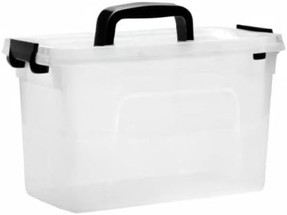 JUJIAJIA 6 Quart Clear Storage Latch Box/Bins, 6-Pack Plastic Container with Latches and Lid