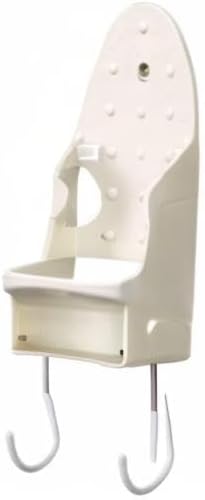 Household Essentials 166-1 Iron Wall Mount with Attached Ironing Board Hooks,White